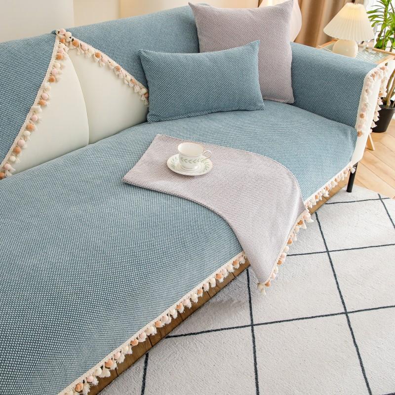 Four Seasons Sofa Cover Universal Tassel Couch Skirt Non -Slip Sofa Cushion For Living Room Sofa Cushion Towel Armrest Covers