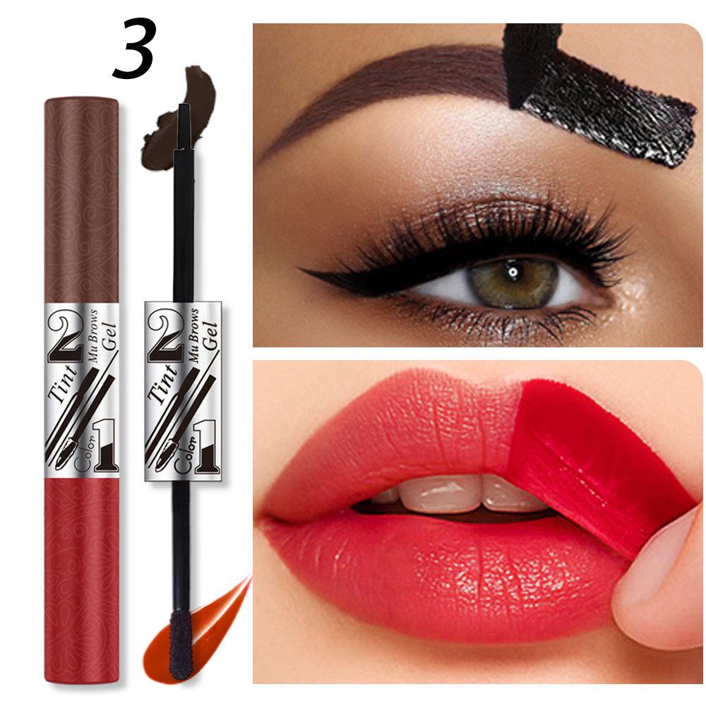 Gel per sopracciglia e tinta labbra 2 in 1 Strappabile Cosmetico Combinato Lunga Tenuta Colore Intenso Resistente al Sudore Trucco Peeling