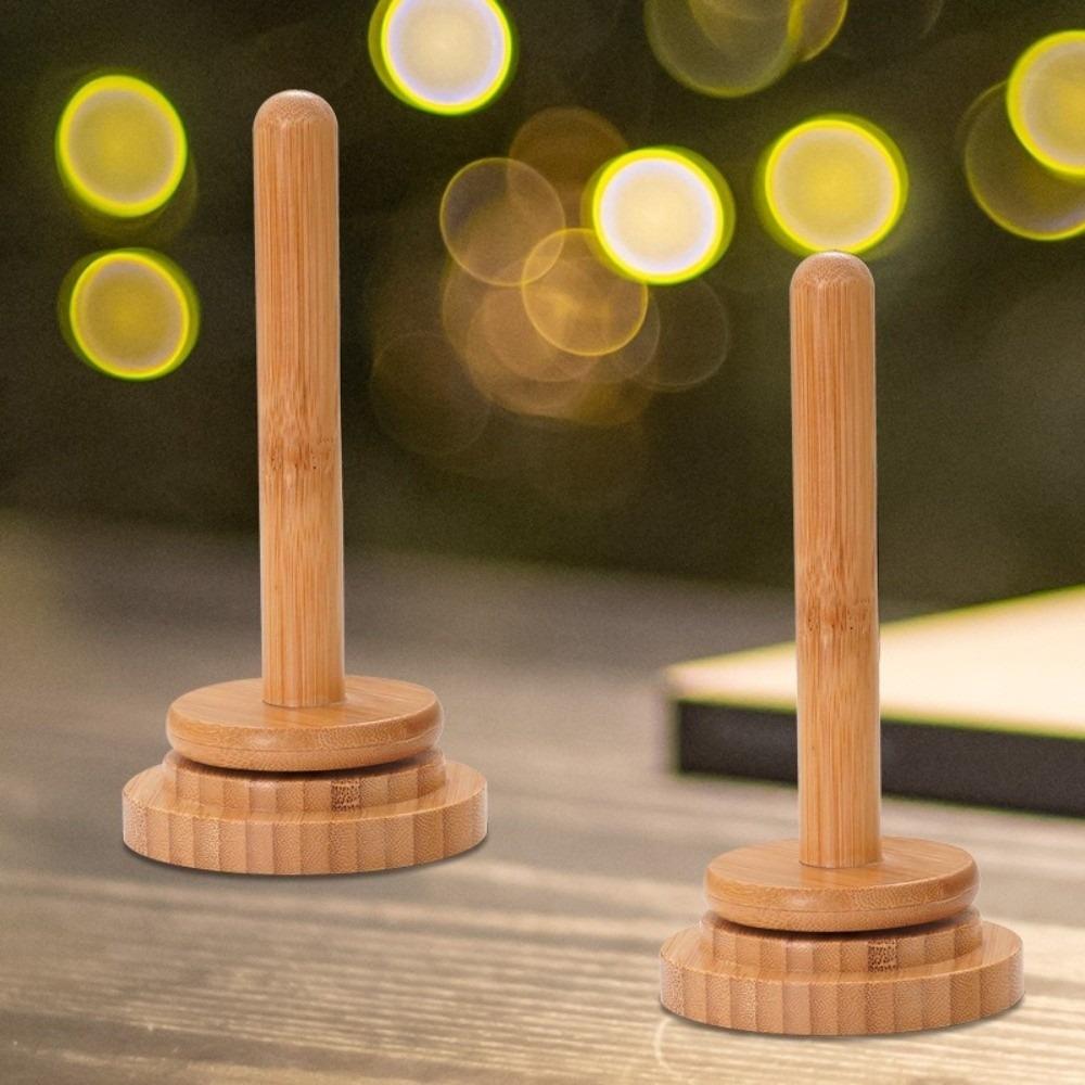 Detachable Base Wooden Yarn Holder Manual Dispenser Rotating Rack  Crochet Tool