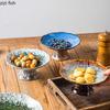 High Foot Tea Tray Dessert Plate Dim Sum Dish Dining Plate Dried Fruit Platter Sushi Plates Cake Stand Snack Tray Fruit Bowl