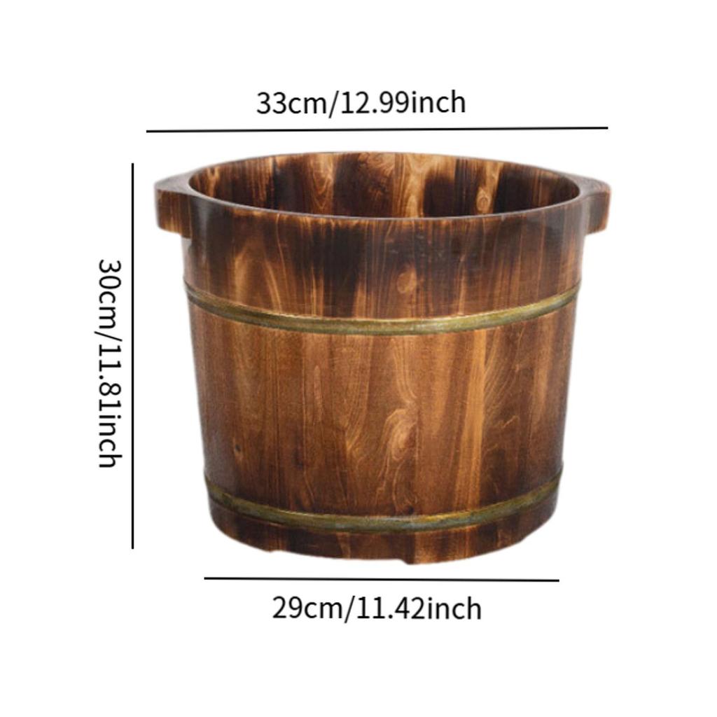 Wood Foot Bath Tub Deep Large Capacity Feet Soaking Tub Foot Wash Bucket Foot Bath Barrel for Bathroom Home Foot SPA Adults