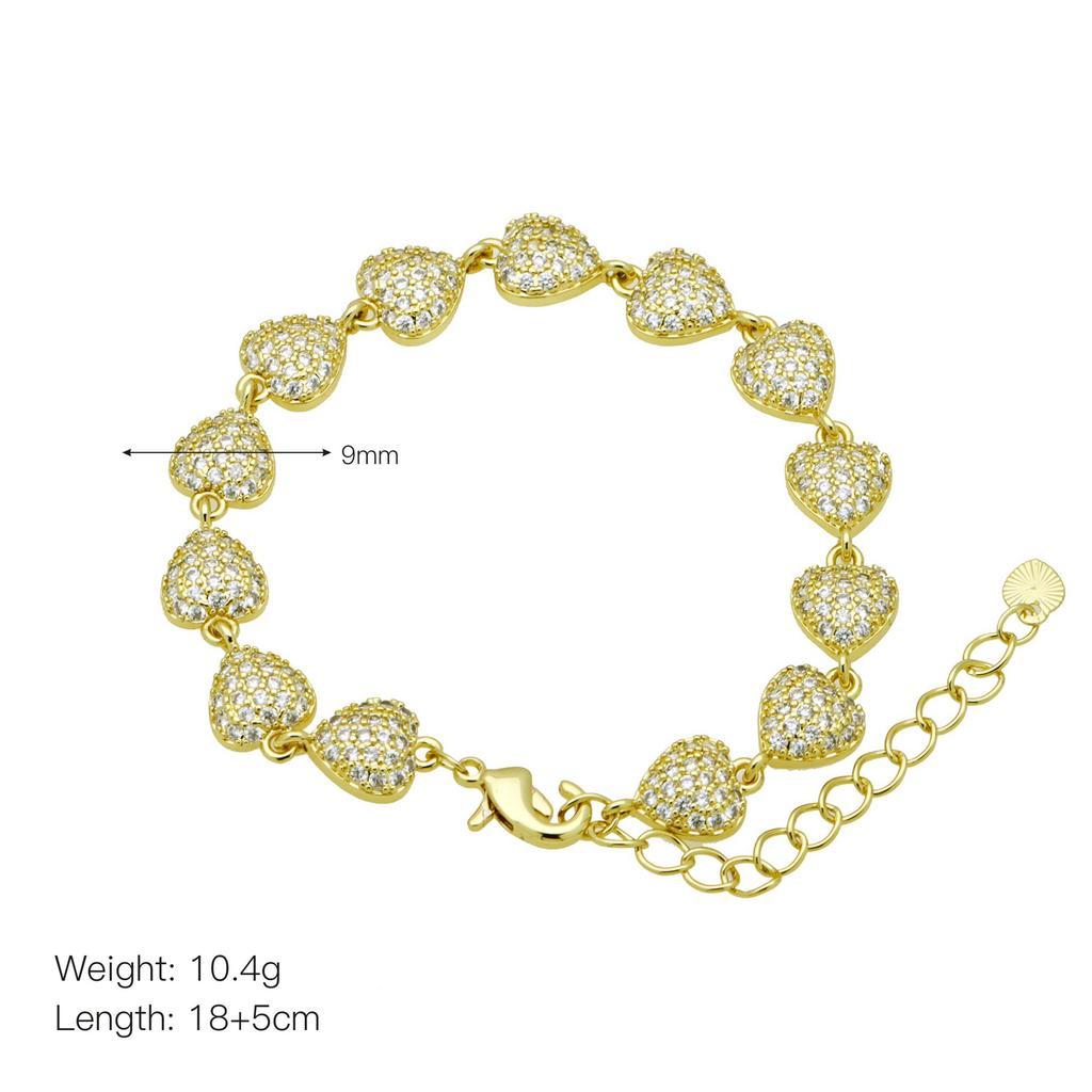 Love Peach Heart Butterfly Moon Star Bracelet Bracelet Women'S Copper Gold-Plated Zirconium Jewelry