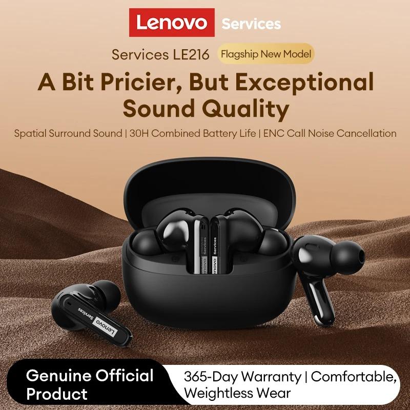 NEW Lenovo LE216 ANC Bluetooth 6.0 Earbuds TWS Wireless In-Ear Earphones Active Noise Cancellation HD Call Headphones 30H Long Battery Life Earbuds