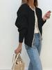 1011 Crew Neck Pearl Trimmed Knitted Sweater Short Long Sleeve Heavy Industry Cardigan Sweater Fashion Jacket Women