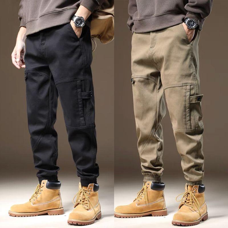 Men's Autumn and Winter Plush and Thick Loose Oversized Warm Casual Pants Cargo Pants