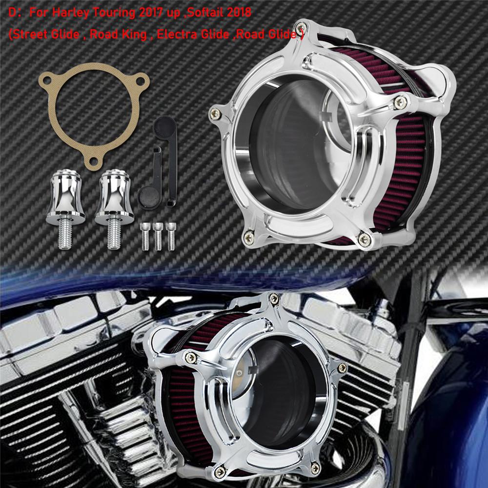 Motorcycle Air Filter Air Cleaner Kit CNC Intake System Chrome For Harley Sportster Dyna Softail Touring 883 1200 Electra Glide