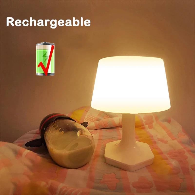 Room Desk Lamp LED Eye Protection Reading Light Adjustable Brightness Rechargeable Bedside Lamp for Bedroom Home Office Study