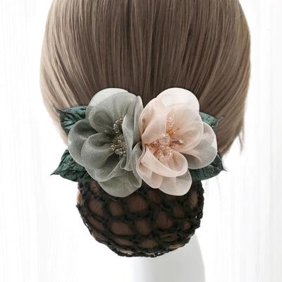 Women Hair Accessories Hair Net Hair Updo Hair Ring Hairnet Back Head Headdress Flower