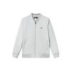 Solid Color Logo Print Baseball Collar Zip Jacket Men Jackets Light-Gray F11M311703F-GY