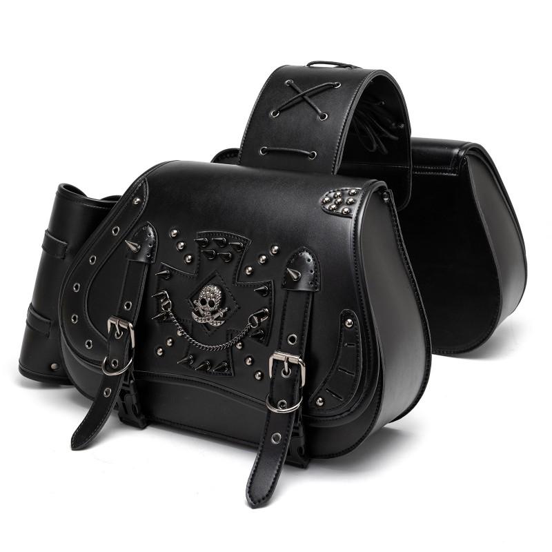 Vintage Punk Style Motorcycle Saddlebags Harley Chopper Cafe Racer Touring Riders