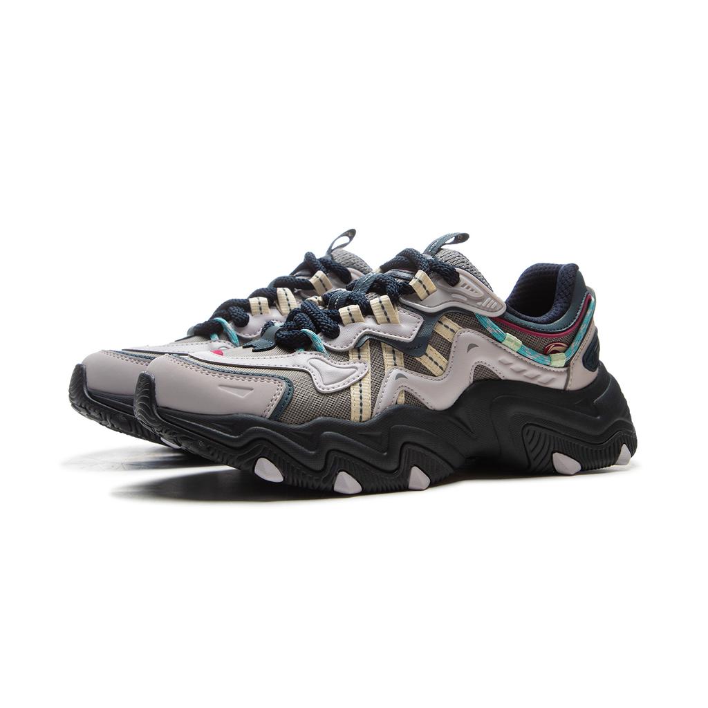 Li-Ning Cat Paw Lite 2 Classic Versatile Retro Thick Sole Non-Slip Wear-Resistant Increased Height Low-Top Dad Shoes Women Sneakers AGCV030-1