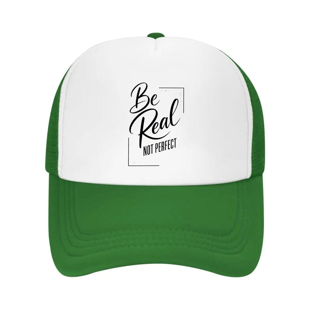 Be True Not Perfect Lettering Mesh Baseball Cap Casual Hat Outdoor  For Womens Unisex FeUnisex