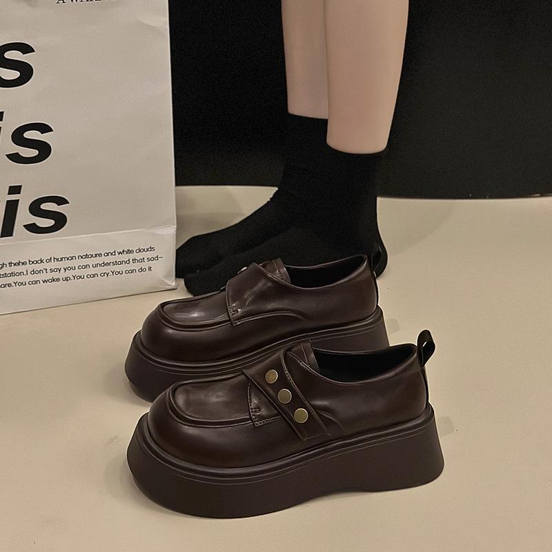 British Style Platform Small Leather Shoes Women's Spring 2025 Fashion New Korean Casual Versatile One Pedal