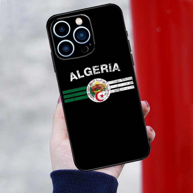 Algerian Emblem Algeria Flag Phone Case For iPhone 15 16 Pro Max 12 13 Mini 11 14 Pro Max XR 16 15 Plus 16e Back Cover