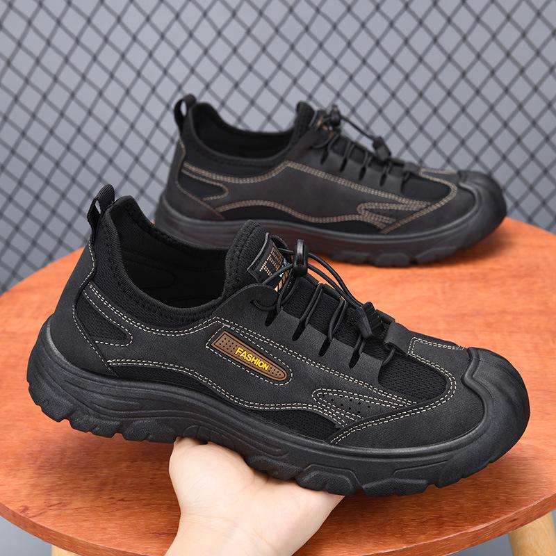 Men's Spring/Autumn Non-Slip Breathable Hiking Shoes - Versatile, Fashionable, Soft Sole, Wear-Resistant Casual Dad Shoes