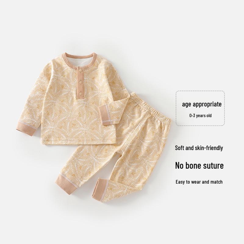 Leaf Cotton Flannel Baby Autumn Pajama Set - 100% Cotton