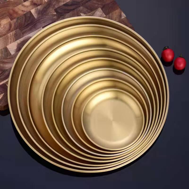 Korean Style Stainless Steel Round Plates