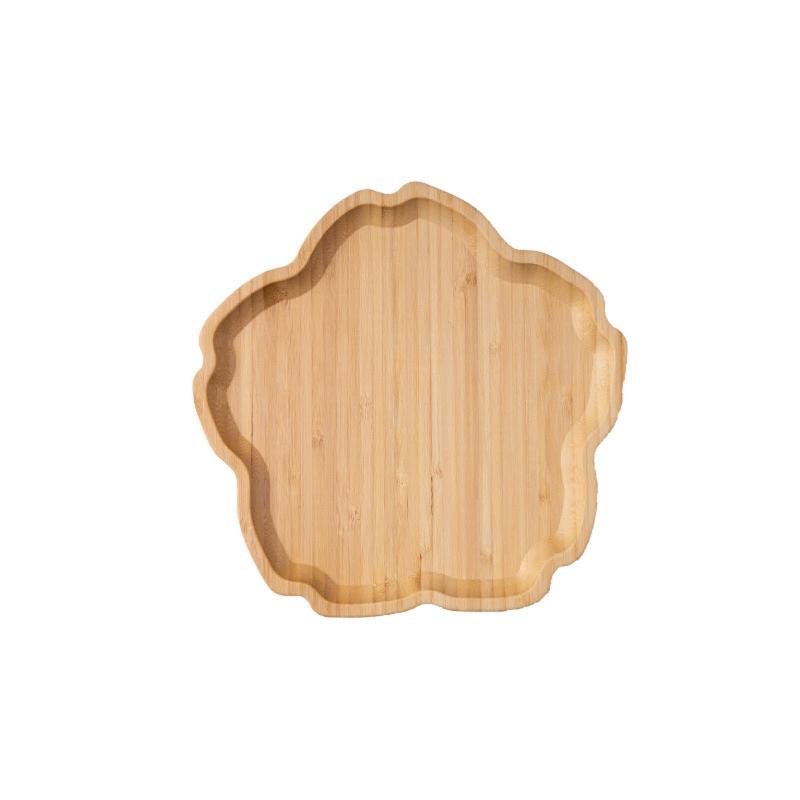 Tea Tray Japanese Household Bamboo Tray Petals Octagonal Tray Fruit Food Tray