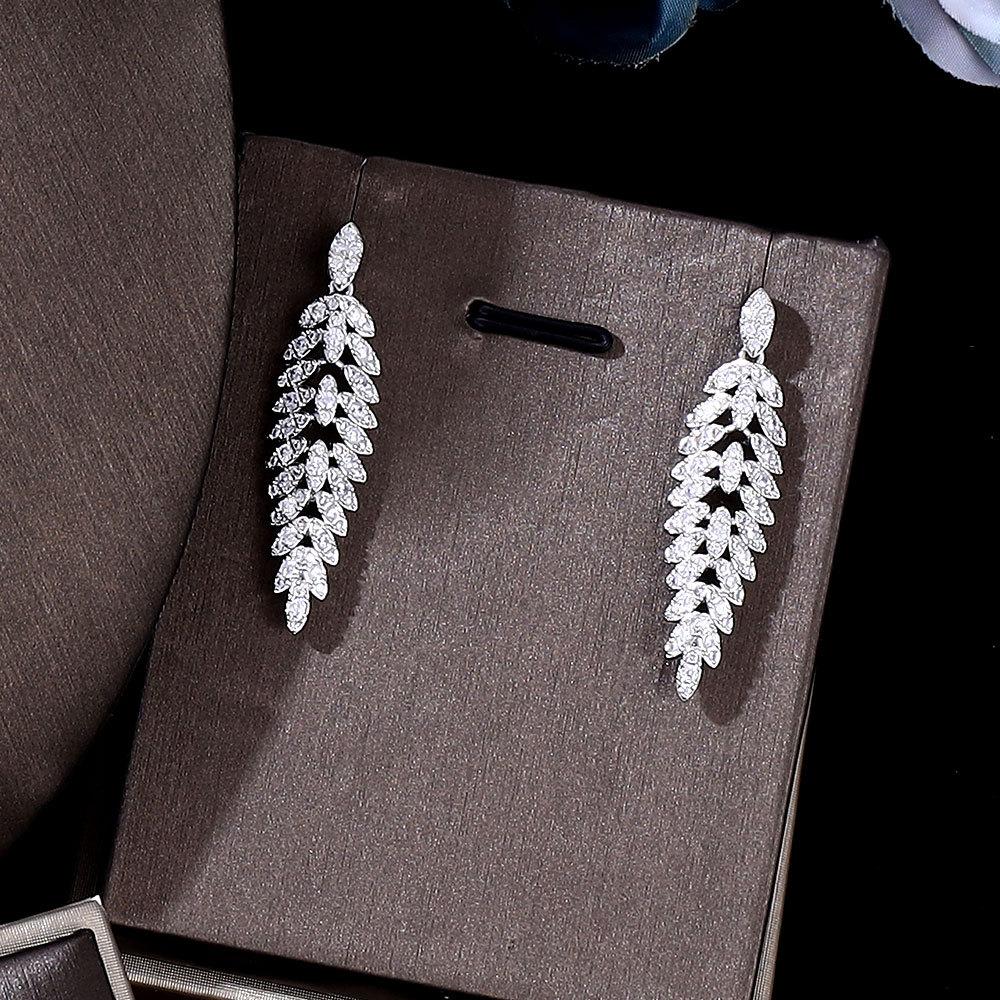 3A Zircon Jewelry Set Micro-studded Diamond Necklace Earrings 4-piece Wedding Banquet Bridal Necklace
