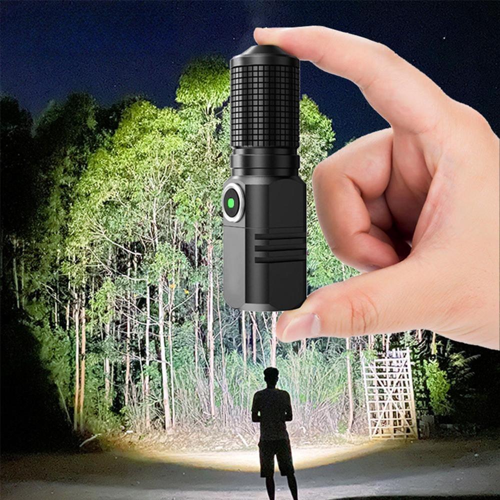 XHP50 Super Bright LED Flashlight USB Mini Torch Rechargeable Zoom Fishing Lantern Powerful 3 Lighting Mode for Hiking Camping