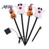 Solar Powered Yard Stakes 4Pcs/Set Halloween Ghost Stake Light, 4-in-1 Pumpkin with LED Garden Landscape Lighting Lights, Waterproof Decorative