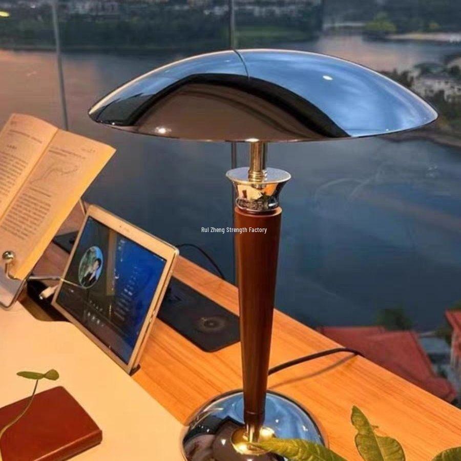 Vintage American Bauhaus Solid Wood Table Lamp for Living Room, Study, Bedroom, or Bedside - Simple Retro Decor.