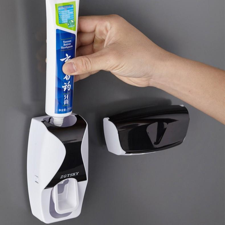 No-Drill Automatic Toothpaste Dispenser Toothbrush Electric Toothbrush Holder Squeezer Wall-Mounted Adhesive Bathroom Kitchen Organizer