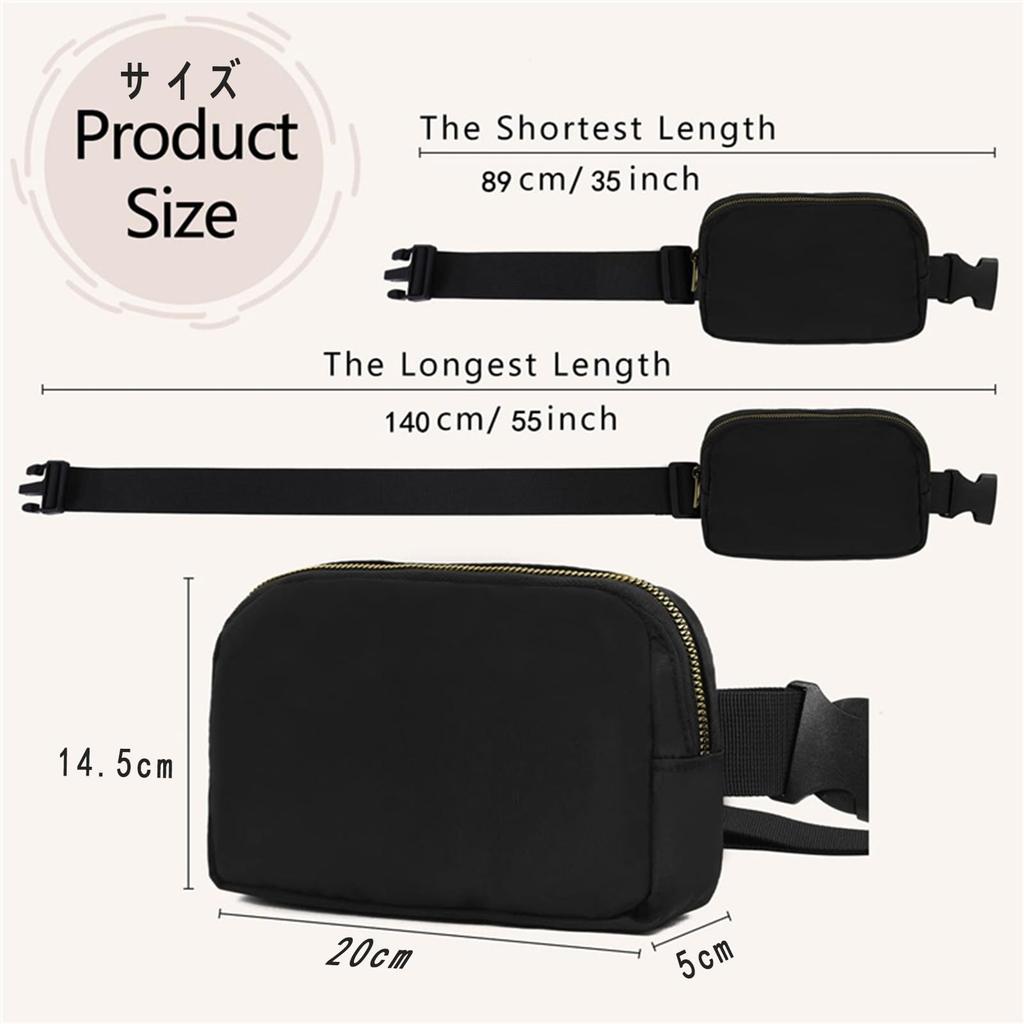 Portable Waist Large Crossbody Simple One Size Fits Solid Perfect for and Work Pouch, Capacity, Bag, Nylon, Lightweight, Waterproof, Design, Most,