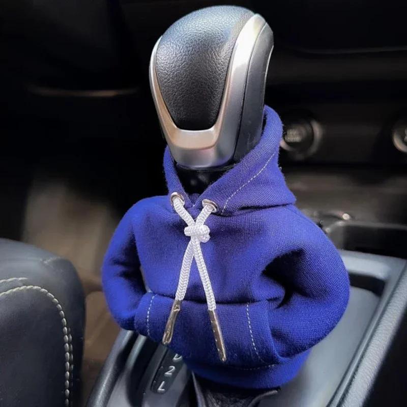 Fashion Hoodie Car Cute Cartoon Gear Shift Knob Cover Gearshift Handle Gear Lever Decorative Hoodie Cover Auto Interior Accessor