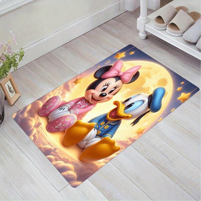 

1pc Cute Minnie Donald Duck Pattern Area Rug Soft Flannel Floor Mat for Living Room, Office, Bedroom, Outdoor and Camping, Sofa Coffee Table 60cm by 90cm