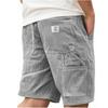 Herren Vintage Cord Cargoshorts, Modische Mehrzwecktaschen Gesticktes Etikett Lässige Kurzhosen