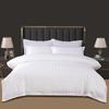 Mling 60S Sateen Stripe Pure White 100% Cotton Hotel Bedding