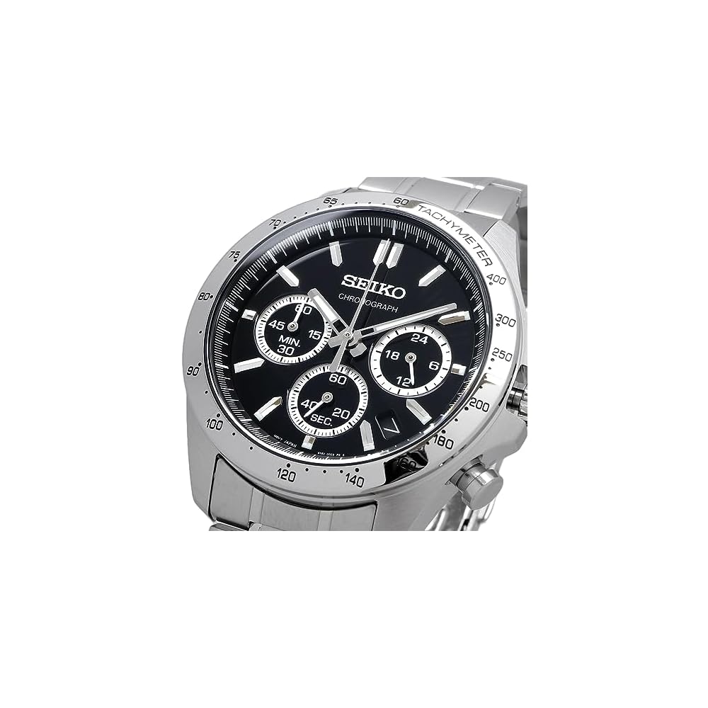 Seiko Chronograph Quartz Men's Watch SBTR013 Black 1/5 Second Timing Water Resistant
