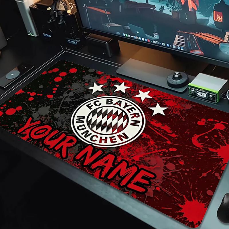 Tappetino Mouse Personalizzato Bayern Monaco FC Grande Cuscino per Tavolo da Gioco Antiscivolo Laptop Tablet Mousepad Grande Tappetino XXL Mini PC Tappetino da Gioco Con Bordo Lock_XIA