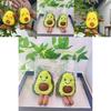 Cute Avocado Plush Doll Keychain Soft Toy With Silver And Gold Chains Ideal For Gifts