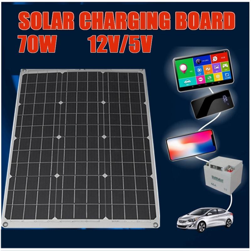 70W Dual 5V USB Solarpanel Effiziente Batterieaufladung für Wohnmobil Auto Boot Outdoor
