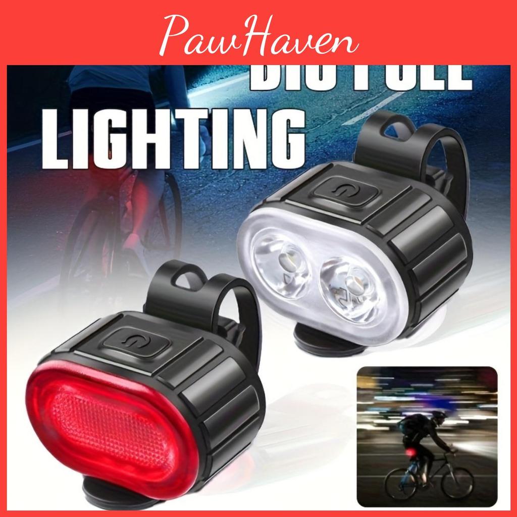 Lights And Rear Bicycle Front Usb Rechargeable Led Bicycle Lights Bicycle Headlights And Taillights Floodlights Night Riding Flashlight