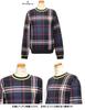 Crew Neck Sweater Kinloch Anderson Tartan Check Stylish Golf MGWWJL03 GYRD [Munsingwear] Women's (Gray Red)