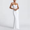 Spring New, Fashionable and Elegant Neck-hanging Solid-color Lace-up Slim-fit Dress