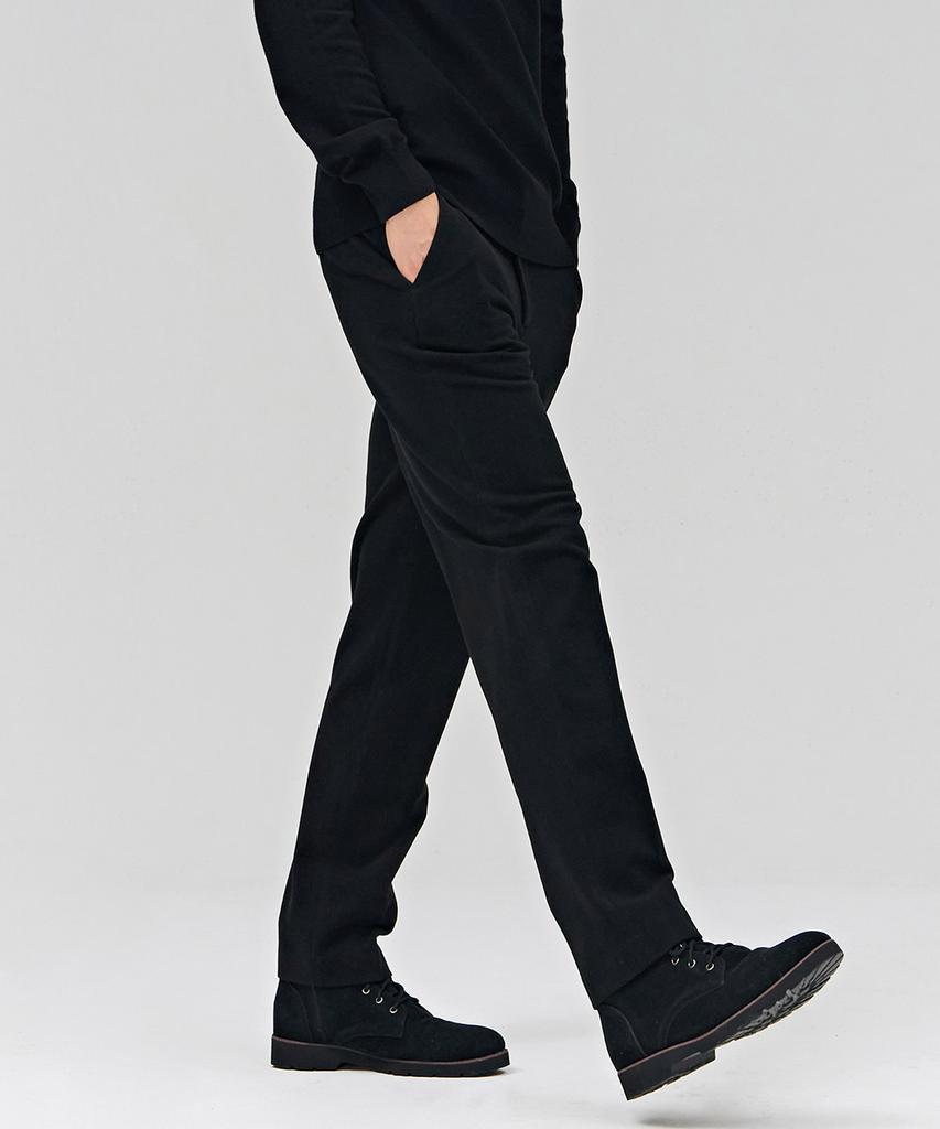CHASECULT Men'S Tapered Wool-Like Brushed Slacks - Black