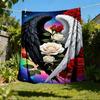1pc Angel Wings Roses Throw Blanket Polyester Fiber, Lightweight Flannel, Soft & Warm, All Season Use for Outdoor, Camping