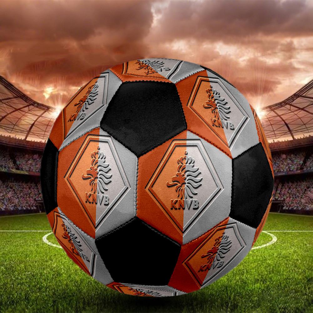 Pallone Calcio a 5 KNVB Colorato Cucito a Macchina PVC Misura 5 Pronto per Allenamento di Squadra e Competizione Durevole Rimbalzo Elevato Fantastico Regalo Sportivo