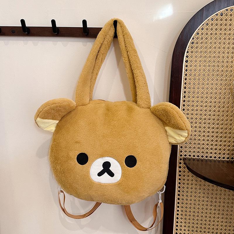 Herbst/Winter 2025 Cartoon Bär Plüsch Tragetasche & Umhängetasche
