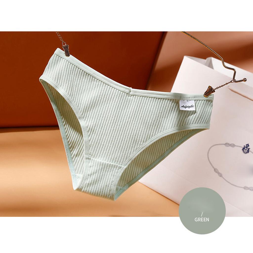 Women Mid Waist Body Solid Lace Underwear Knickers Bikini Underpants