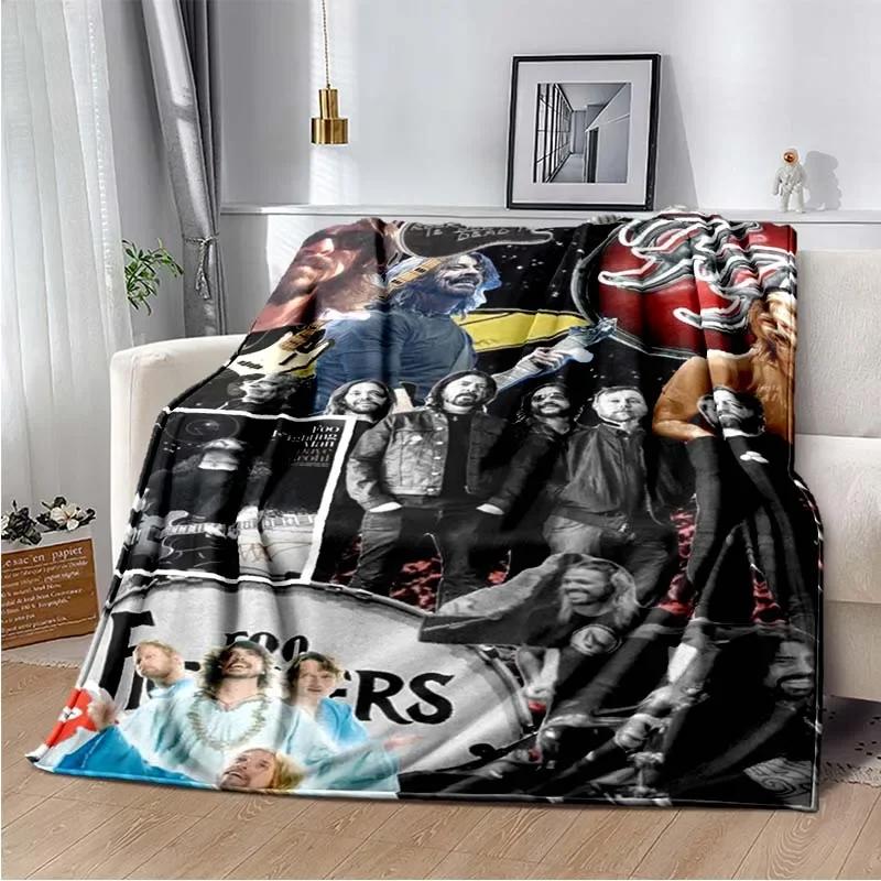Manta con Logo de Foo Fighters, Aislamiento Cálido Ligero para Sofá Cama Oficina Coche Rodilleras Mantas,Decke,couverture,stragulum