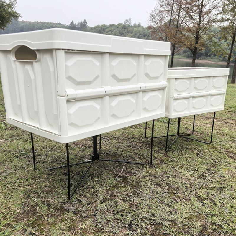 Camping Foldable Metal Stand Portable Metal Luggage Rack Ices Box Holder Coolers Stand for Outdoor Picnics Fishing