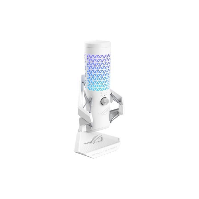 Microphone Gaming - Asus - ROG Carnyx - Condensateur cardioïde - 192 kHz - Blanc