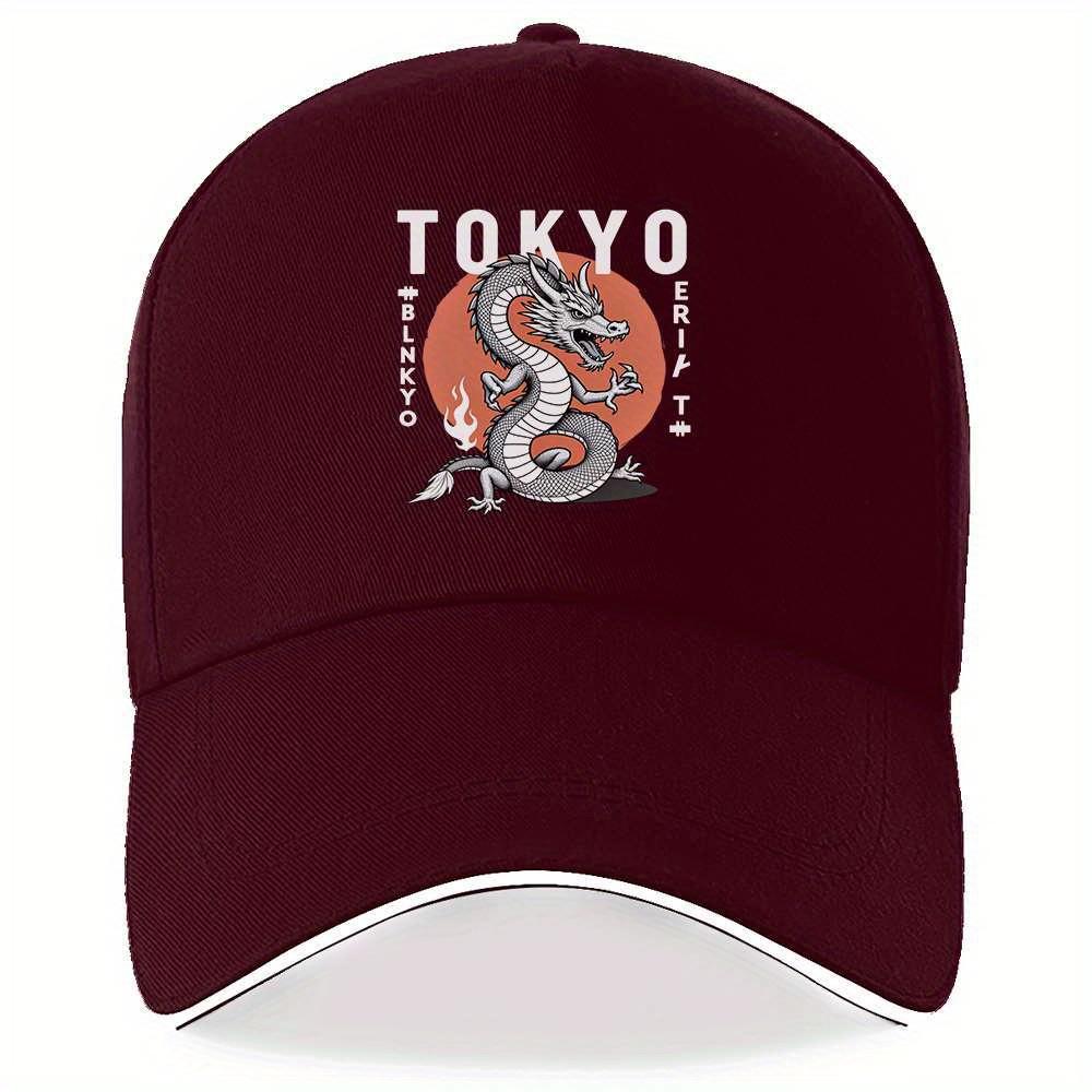 Tokyo Dragon Japanese Art Baseball Cap Polyester Adjustable Outdoor Sports Hat