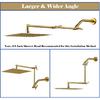 13-Inch Shower Head Arm, Gold, Stainless Steel, Adjustable, Locking Nut, 3-Year Warranty