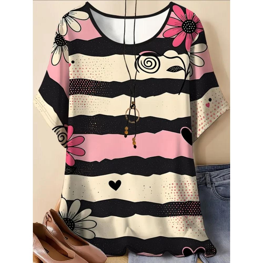 Casual Loose Versatile Women's Top Comfortable Short Sleeve Fashion Daily T-Shirts Women’s